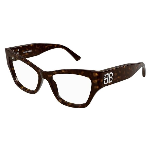 New Authentic  BALENCIAGA Havana Cat Eye BB0362O 002 Glasses Women - Picture 1 of 4